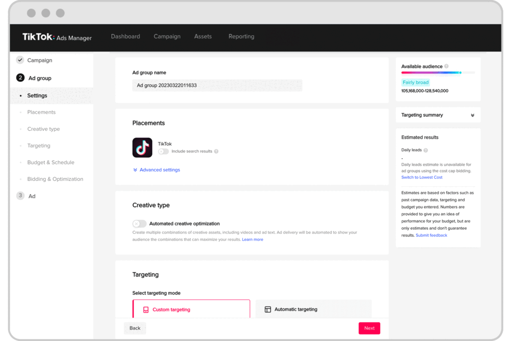 Tiktok Search Ads - Search Ads Toggle